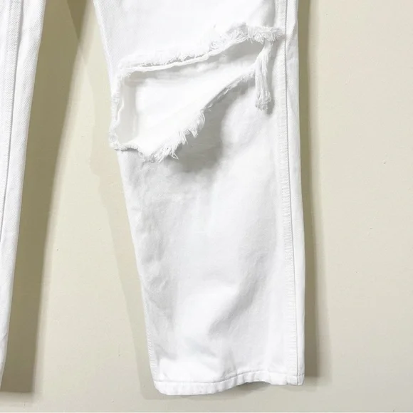 RE/DONE White Distressed 90's High Rise Loose Jeans in White With Rips Size 24 - Picture 8 of 10